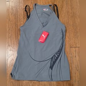 NWT Puma 2-in-1 Layered Activewear Tank Top Built-In Sports Bra Athleisure. L